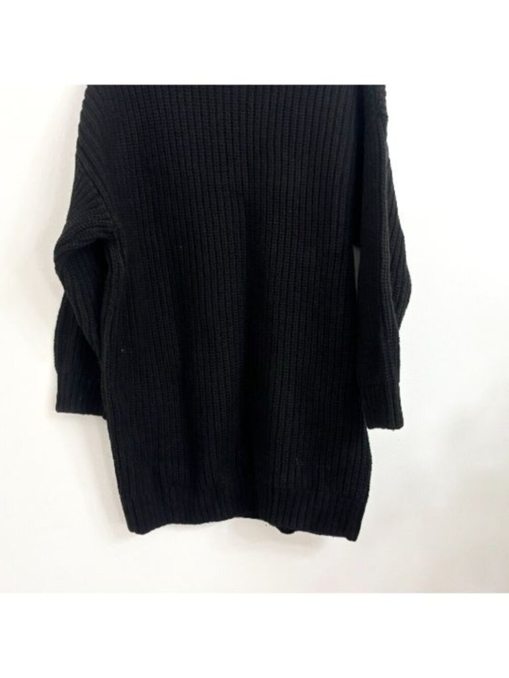 NWT Gap Oversized Mock Neck Ribbed Long Black Sweater - sz Medium - Picture 11 of 12